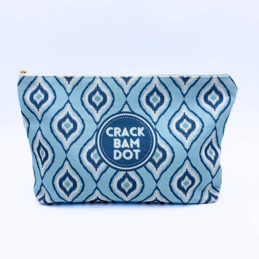 Mahjong Tile & Accessory Bag | Blue Ikat