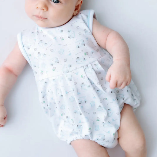 Little Golfer Print Bubble | Light Blue