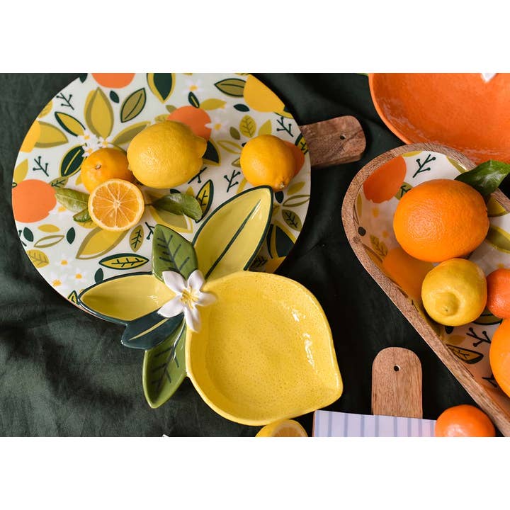 Medium Mango Wood Round Board | Blue Citrus