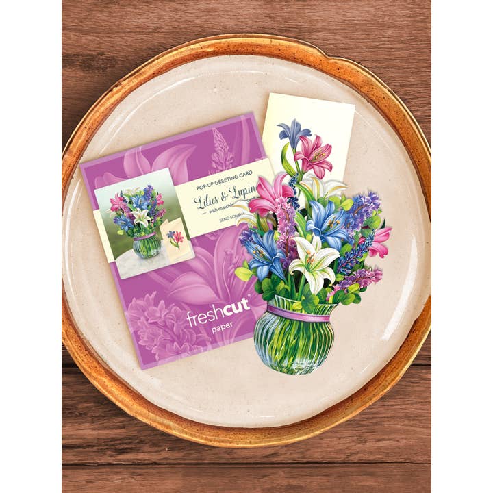 Mini Pop-Up Greeting Cards | Lilies & Lupines