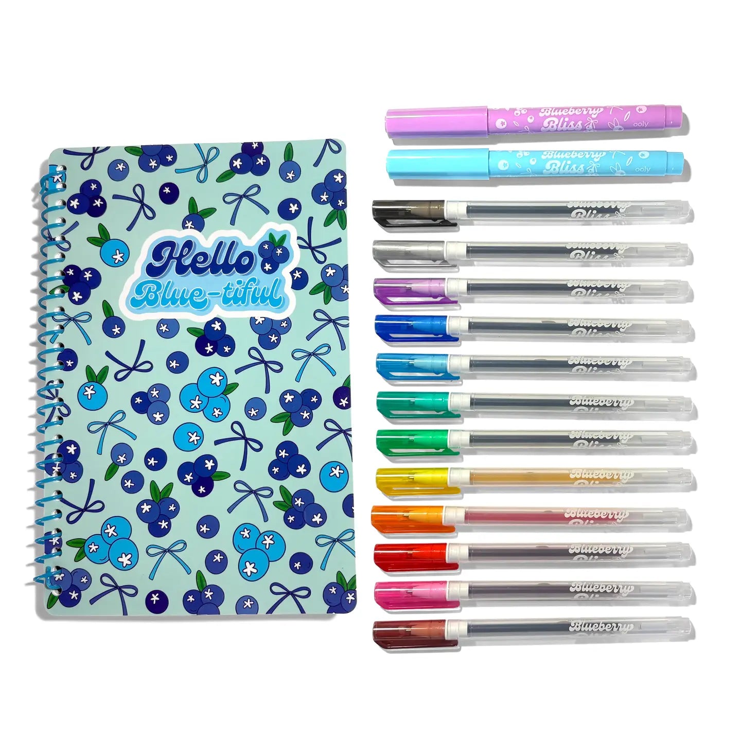 Blueberry Bliss: Scented Gel Pen & Highlighter Writing Kit