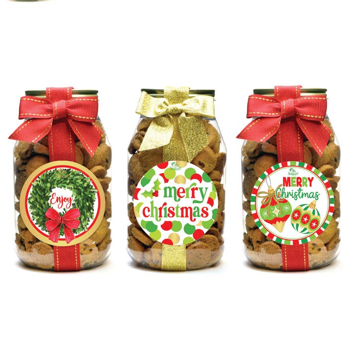 Quart Jar | Choc Chip | Christmas Red/Green
