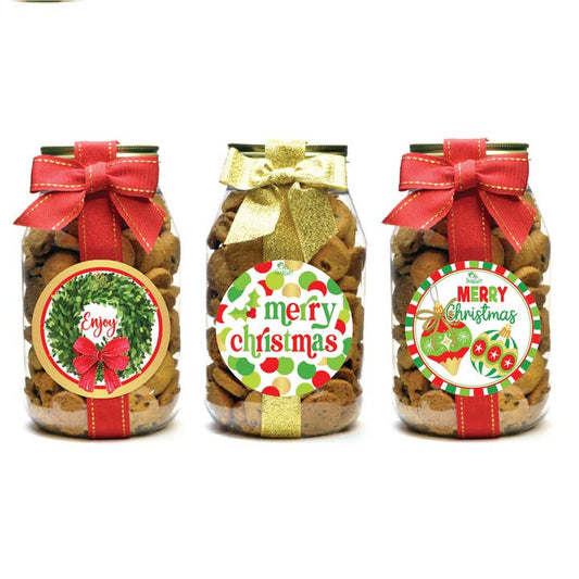 Quart Jar | Choc Chip | Christmas Red/Green