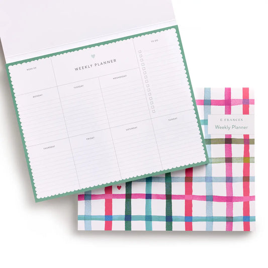 Weekly Planner Notepad | Happy Plaid