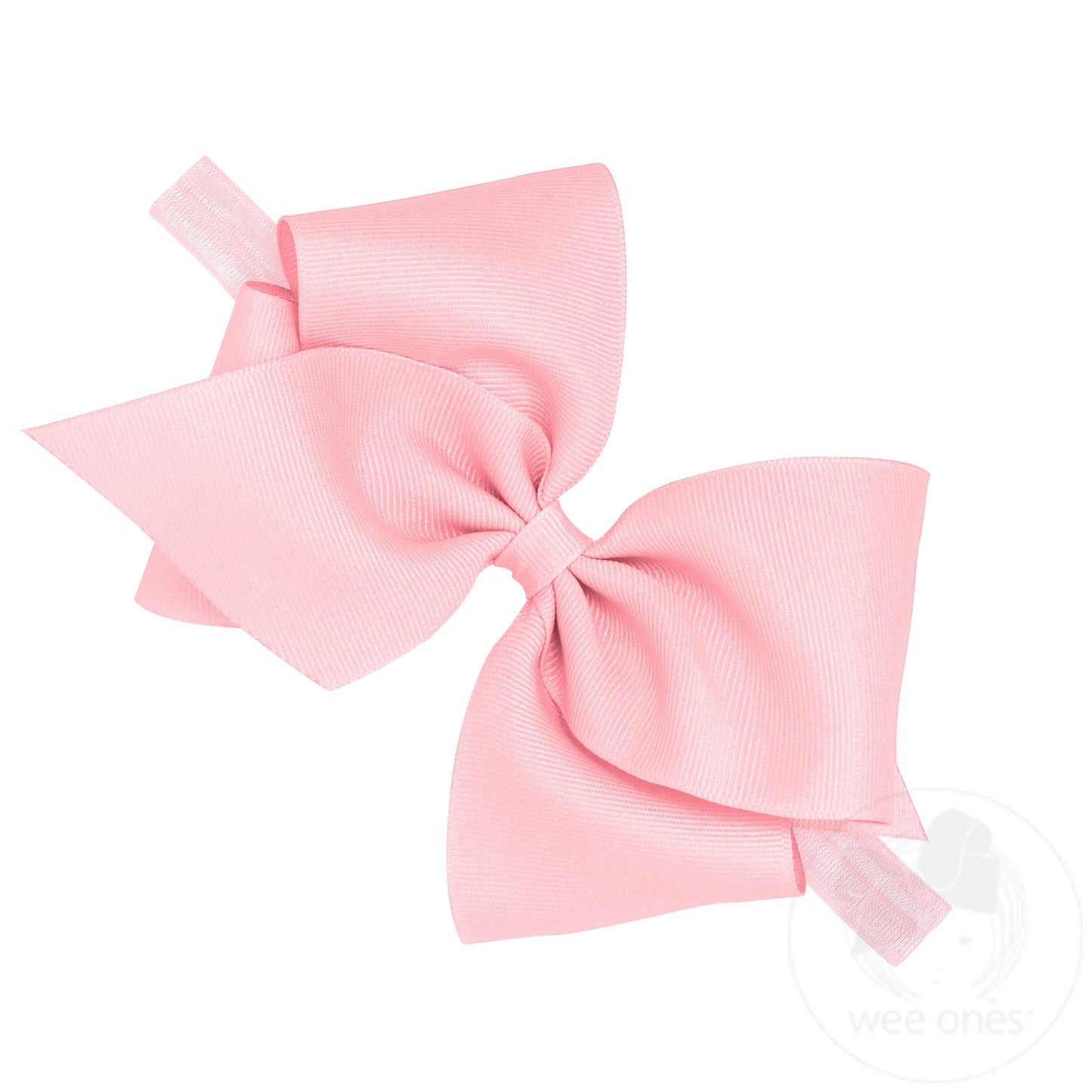 Mini King Classic Grosgrain Girls Hair Bow on Baby Band | Pink