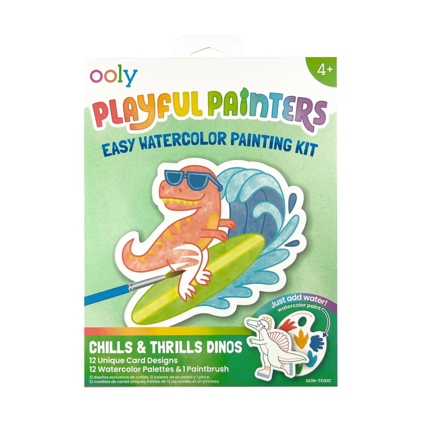 Playful Painters: Easy Watercolor Painting Kit - Chills & Thrills Dinos