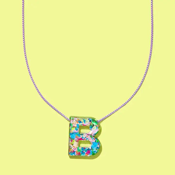 Colorful Confetti Letter Necklace | Assorted Styles