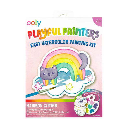 Playful Painters: Easy Watercolor Painting Kit - Rainbow Cuties
