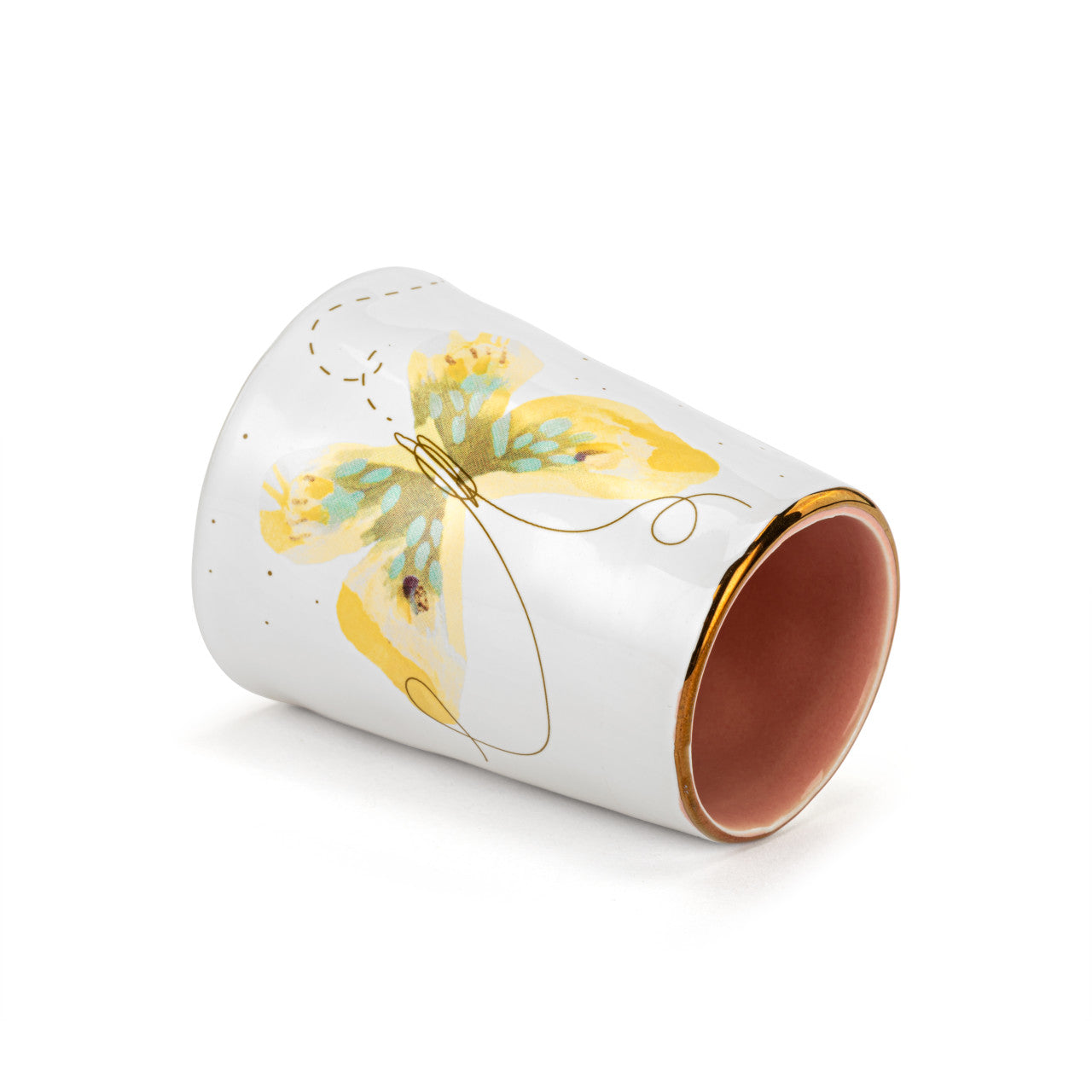 Picked With Love Vase | Yellow & Blue Butterfly