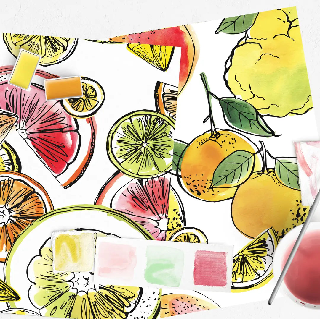 Citrus Fruits Watercolor Painting Kit