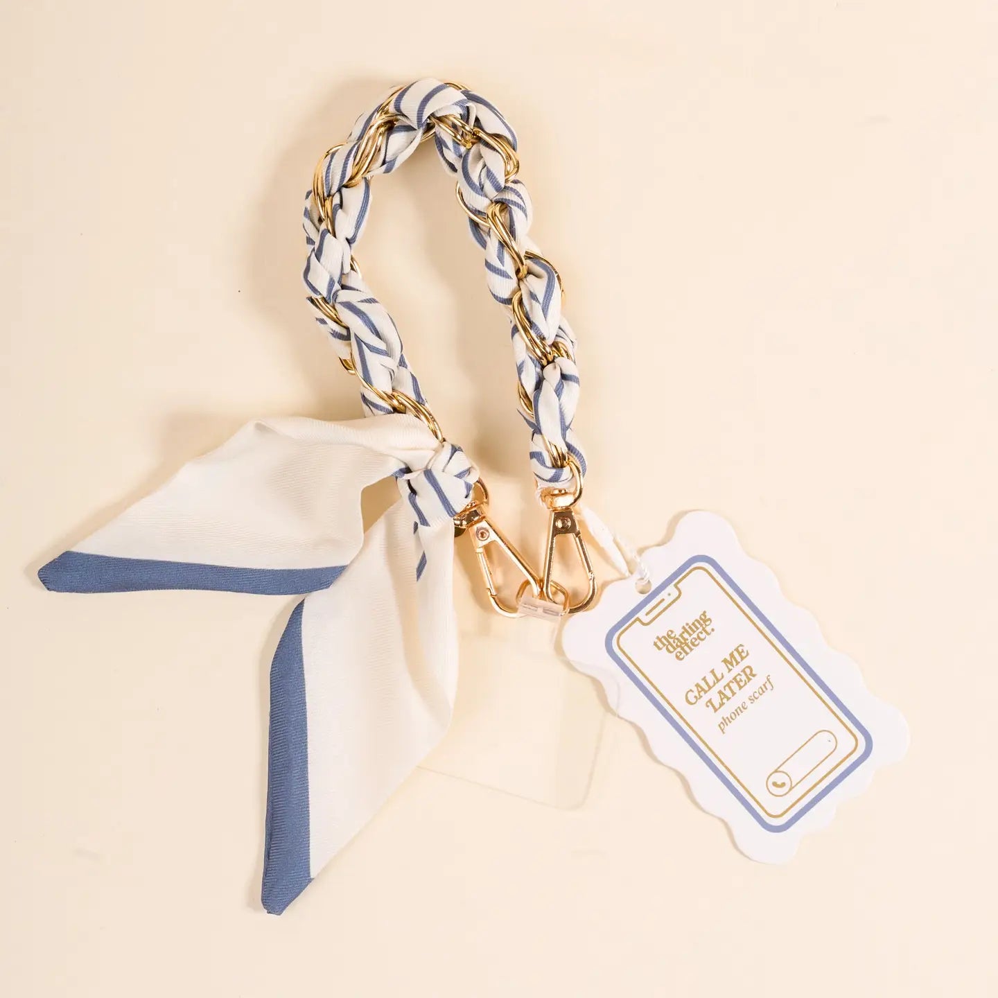 Call Me Later Phone Scarf | Bluebell Stripe