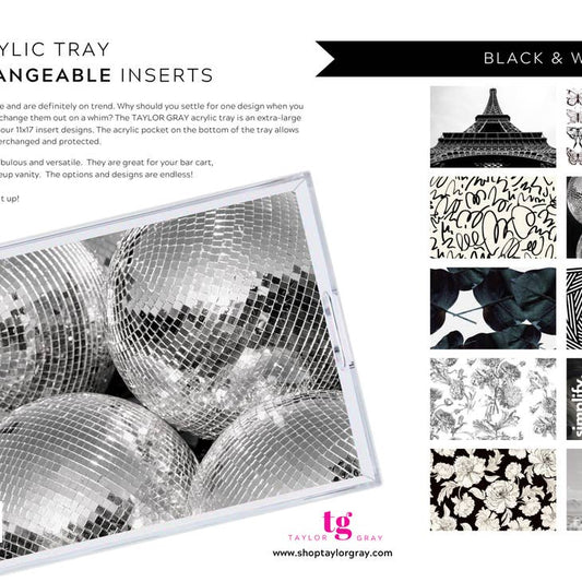 Acrylic Tray Inserts | Black & White