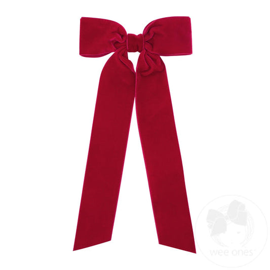 Velvet Bowtie with Streamer Tails | Medium | Cardinal