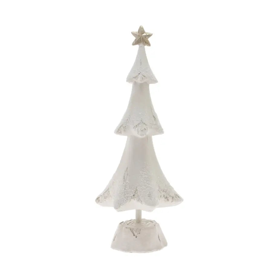 14.5" Tall Pearly Snow Tree Christmas Décor
