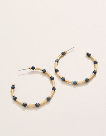 Calm Waters Hoop Earrings - Blue Coral