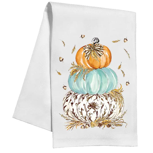 Kitchen Towel | Seaglass Pumpkin Stack