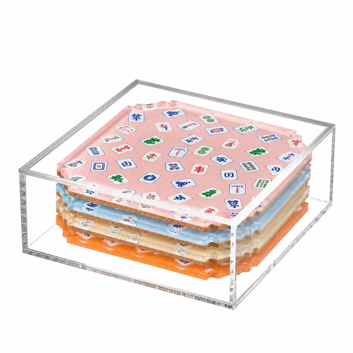 Boxed Acrylic Coaster Set of 4 | Preppy Mahjong