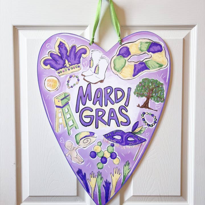 Door Hanger | Mardi Gras Heart