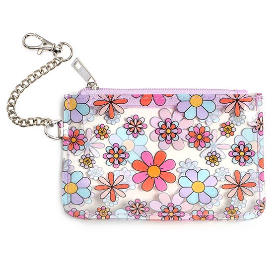 Keychain Pouch | Multi-Colored Retro Flowers