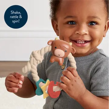 Silicone Teether Rattle | Highland Cow