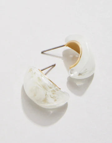 Dew Drop Hoop Earrings White