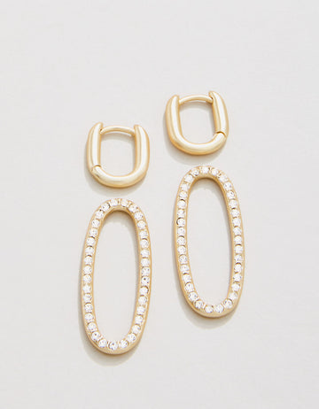 Hudson Convertible Hoop Earrings | Crystal