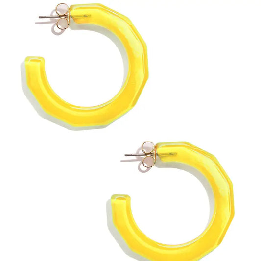 Small Textured Hoop Earring | Yellow