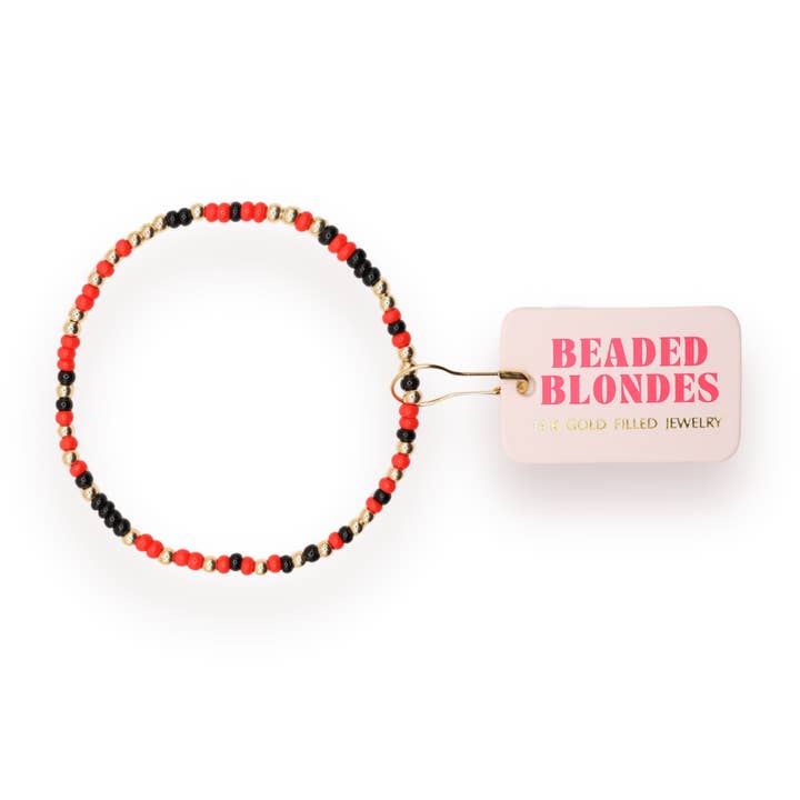 Red & Black Game Day Sprinkle Bracelet