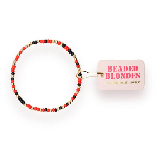 Red & Black Game Day Sprinkle Bracelet