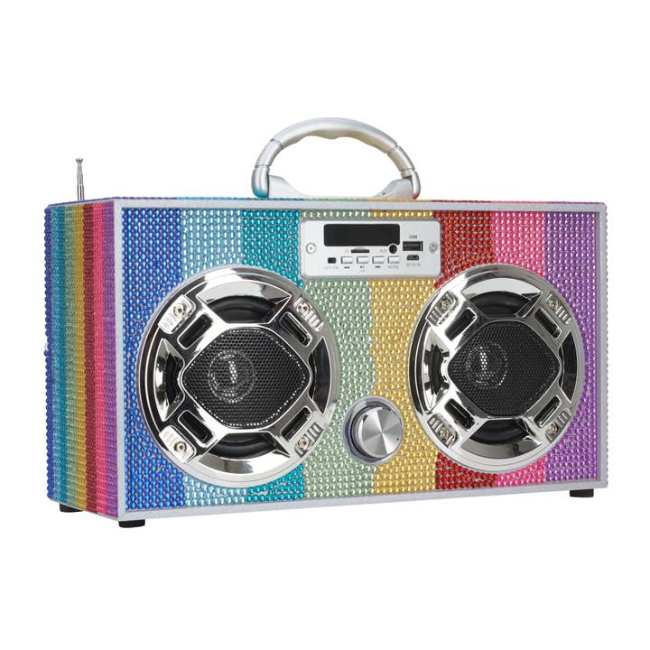 Rainbow Bling Wireless Boom Box with Fm Radio