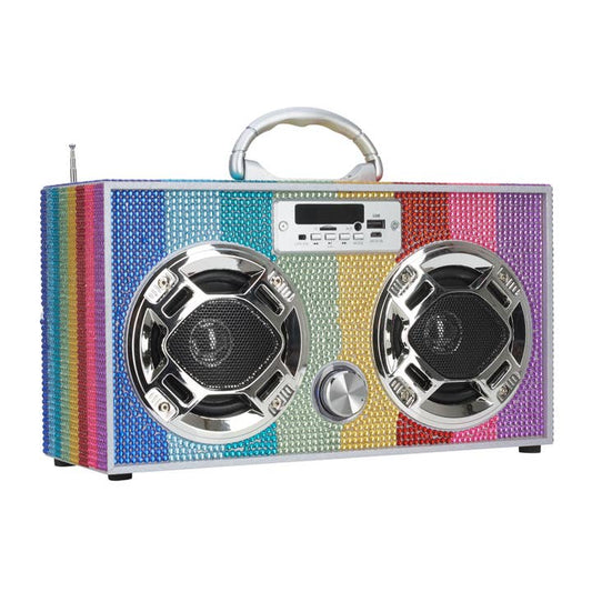 Rainbow Bling Wireless Boom Box with Fm Radio
