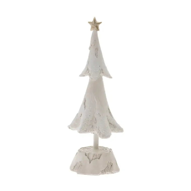 11.5" Tall Pearly Snow Tree Christmas Décor