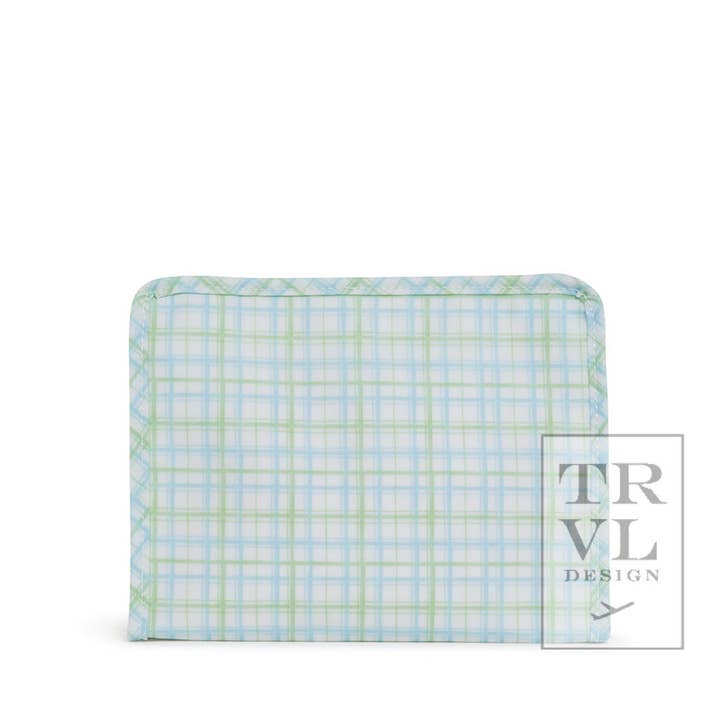 Medium Roadie Zip Pouch | Classic Green Plaid