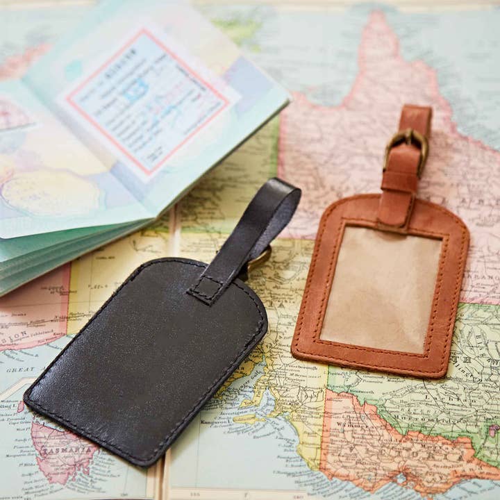 Leather Luggage Tag | Black