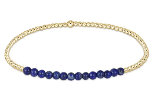 Gold Bliss 2mm Bead Bracelet | Lapis