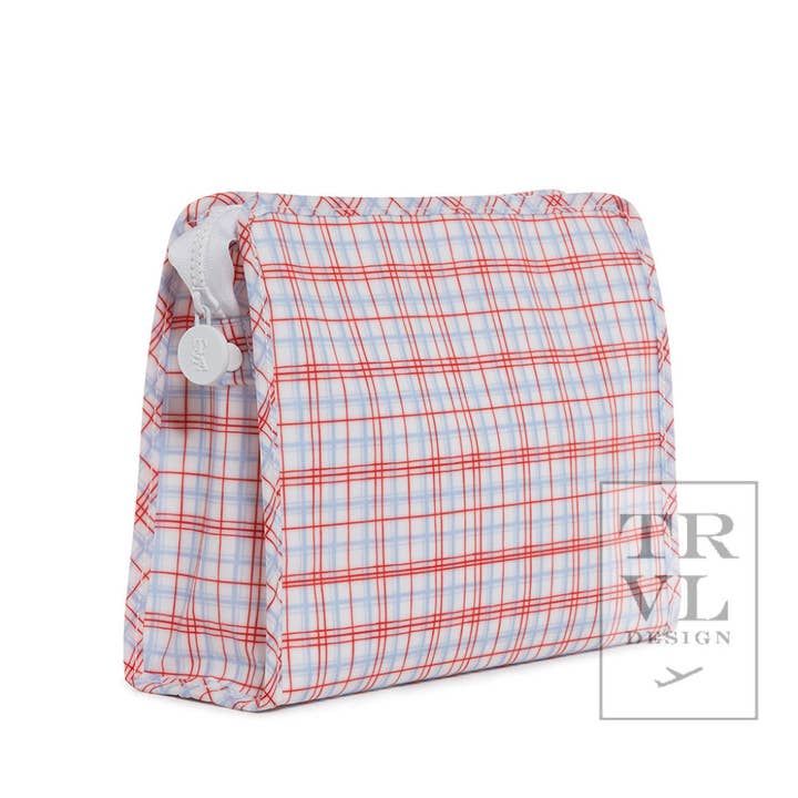 Large Roadie Zip Pouch | Classic Plaid Red