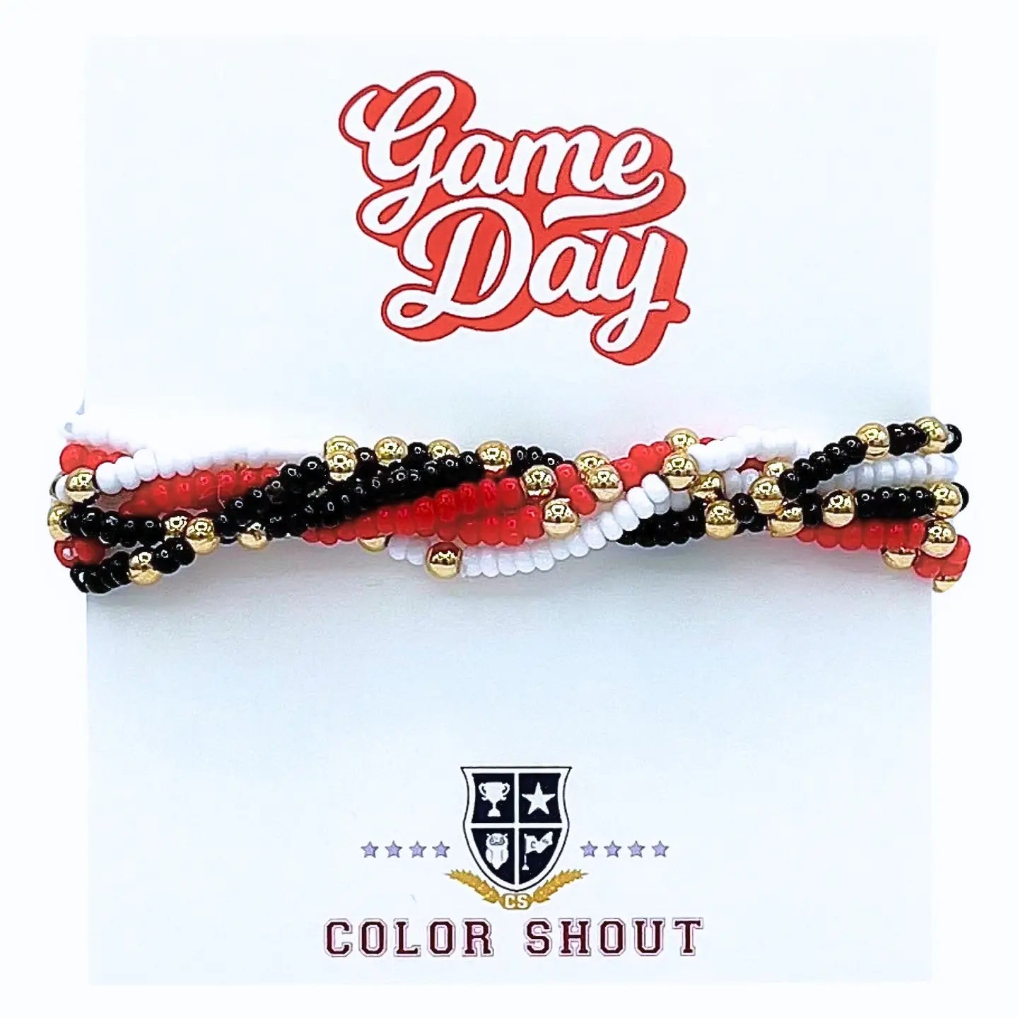 Gameday Bracelet Set | Red/White/Black