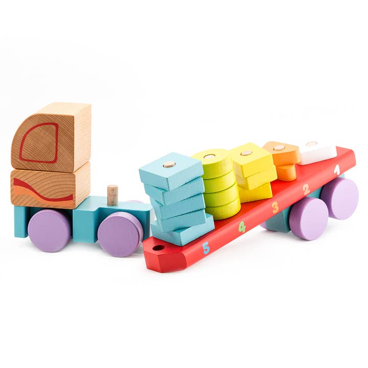 Cubika | Wooden Truck with Geometric Figures