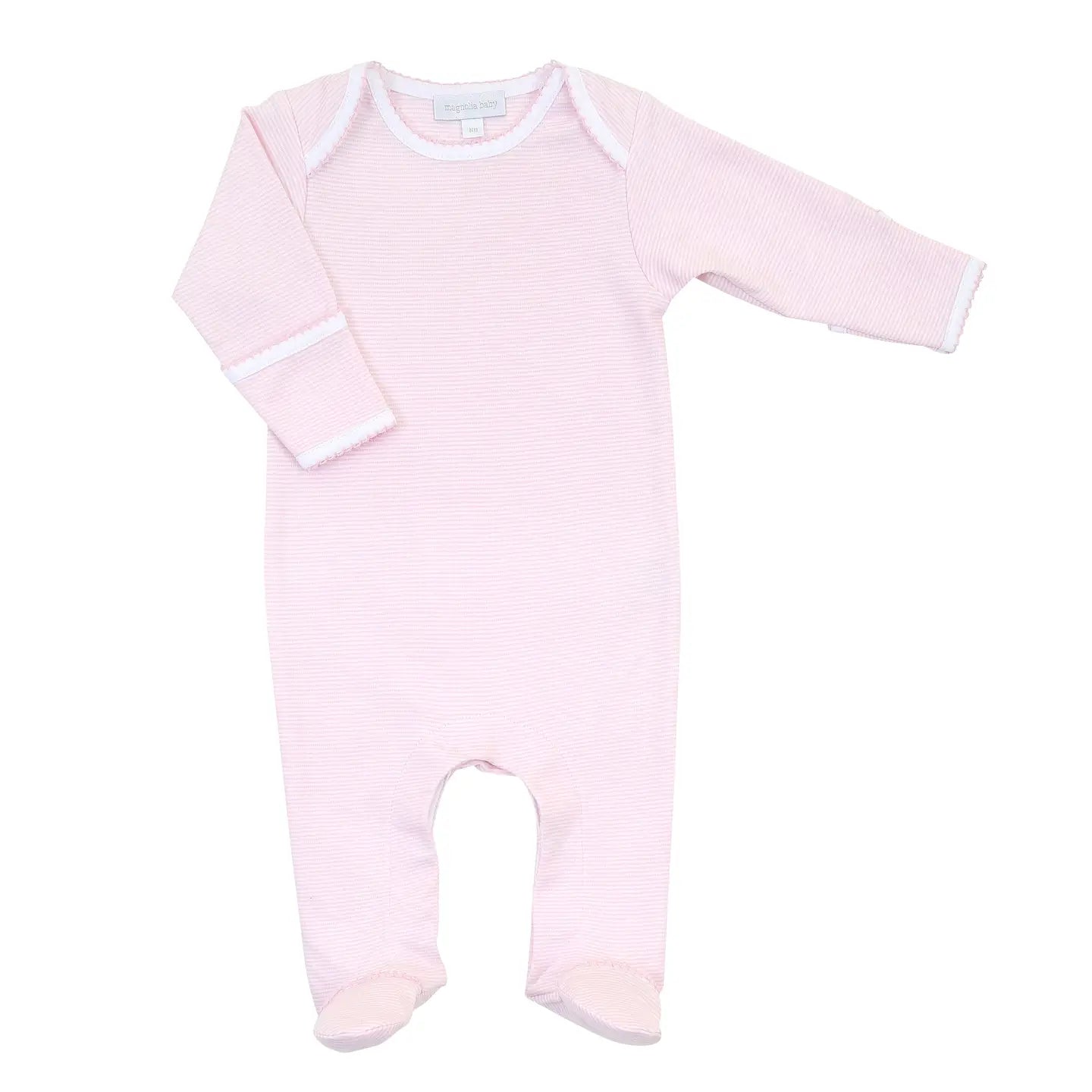 Mini Stripes Lap Footie | Pink