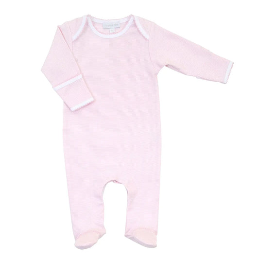 Mini Stripes Lap Footie | Pink