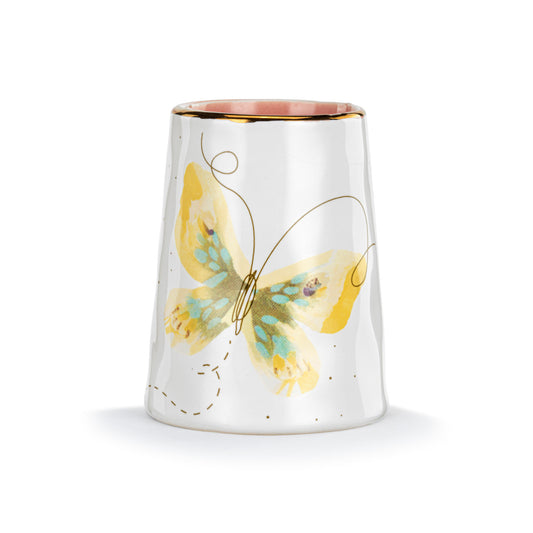 Picked With Love Vase | Yellow & Blue Butterfly