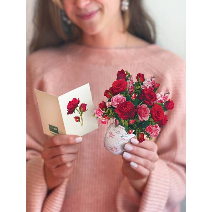 Mini Pop-Up Greeting Cards | Blooming Roses