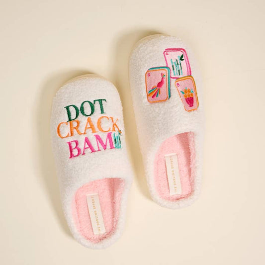 Fuzzy Slippers | Dot Crack Bam