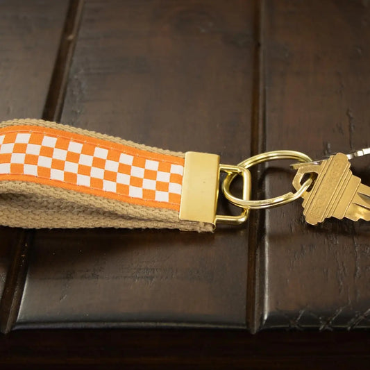 Woven Ribbon Keychain | Tennessee Check