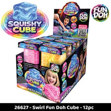 Fun Doh Swirl Squishy Cube | Assorted Colors