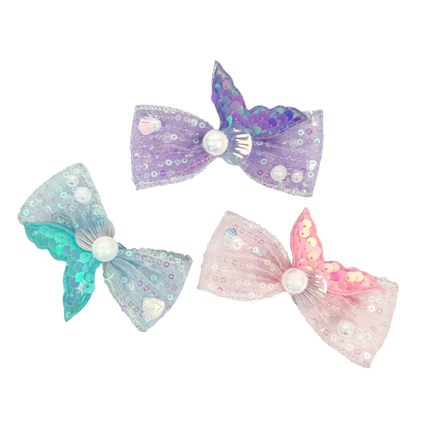 Mermaid Tail Bow Hair Clips