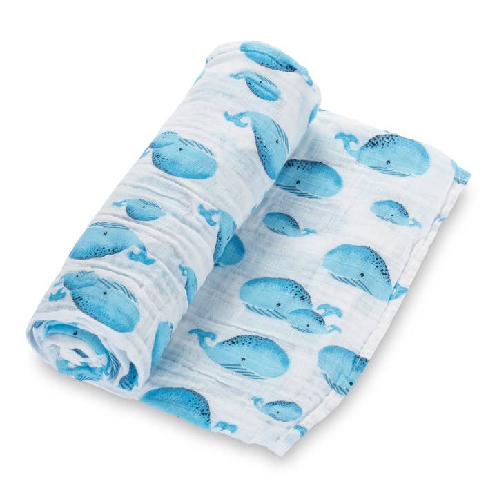 Muslin Swaddle Blanket | Whale, Whale, Whale