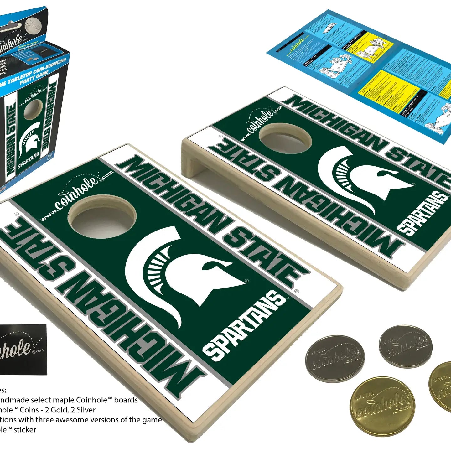 Coinhole Tabletop Game Set | Michigan State