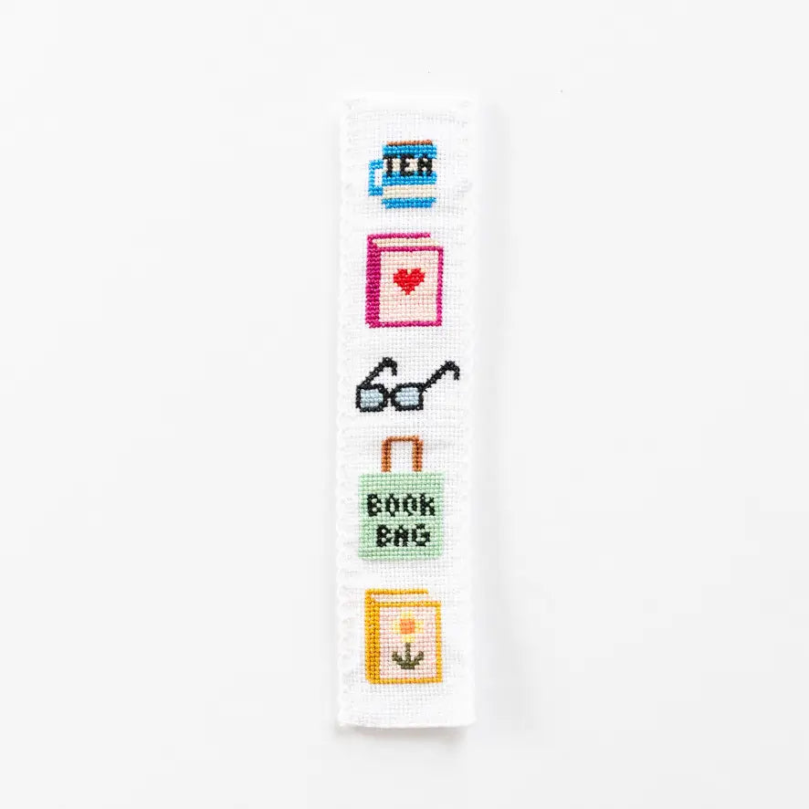 Bookish Counted Cross Stitch Bookmark Kit Beginner Friendly