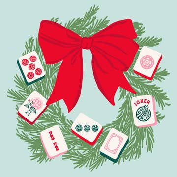 Cocktail Napkins | Mahjong Wreath